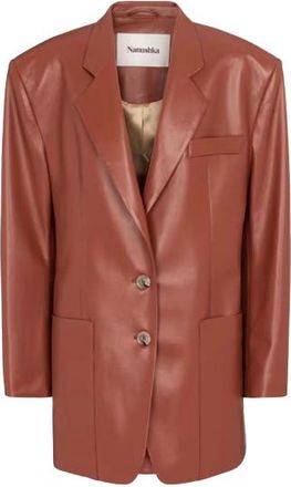 Nanushka Vegan-leather Evan Longline Blazer Size S