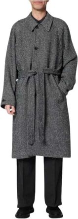 Paul Smith Abrigo largo con cintur&oacute;n - Coats - Hombre - Negro - L