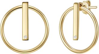 Lulu & Jane Womens Earrings Sterling Silver - Gold - One Size