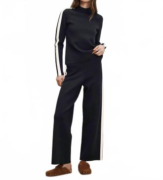 Veronica Beard Jenkins Knit Track Pant In Navy