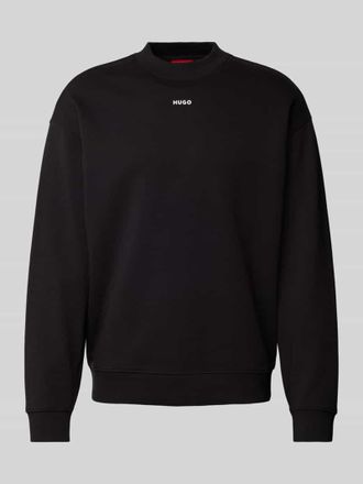 HUGO BOSS Sweatshirt mit Label-Schriftzug Modell Dapocrew in Black, Gr&ouml;&szlig;e XL
