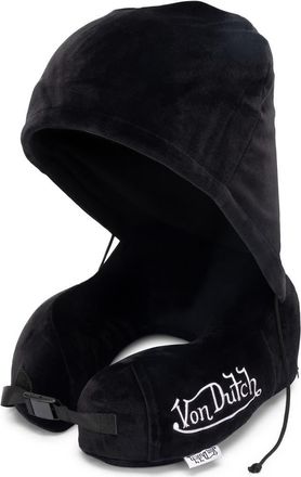 Von Dutch Eyeconic Hooded Ergonomic Memory Foam Travel Neck Pillow in Black at Nordstrom