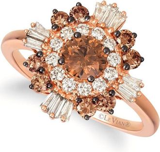 Le Vian Ladies Chocolate Diamonds Rings set in 14K Strawberry Gold