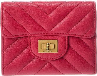 Chanel Pink Quilted Leather 2.55 Card Case (Authentic Pre-Loved)