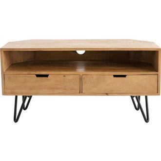 Miliboo Miliboo - Mobile tv angolare in massello di mango e metallo L100 cm vibes