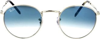 Ray-Ban Sunglasses, unisex, Gray, 50 MM, Round Metal Sunglasses Blue Gradient