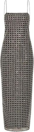 Rotate Beaded Maxi Slip Dress - Dames - Feestkleedjes - Zwart - M - Polyester - Kleedjes