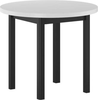 OEM Mesa De Madera Di 80cm Redonda Blanca Y Negra Para Sal&oacute;n Furnitex Tablero Grueso