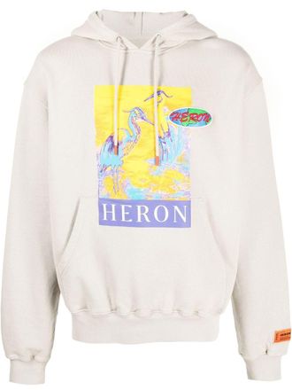 Heron Preston Hoodie met logoprint - Beige