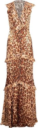 Saloni Rita ruffled maxi dress - Neutrals