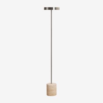Sklum L&aacute;mpara De Pie Led Para Exterior En Acero Inoxidable Y Piedra Natural Isasia Sklum