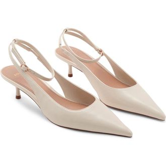 Mango Ankle Strap Pump in Beige at Nordstrom, Size 6.5Us