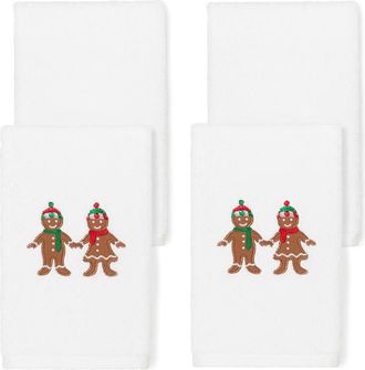 Linum Home Textiles Christmas Gingerbread Hand Towel Set (Set Of 4)