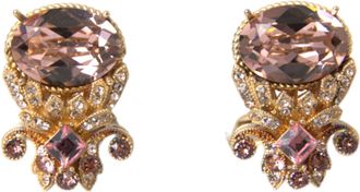 Dolce & Gabbana Gold Tone 925 Sterling Silver Crystal Mens Cufflink (Pre-Owned)