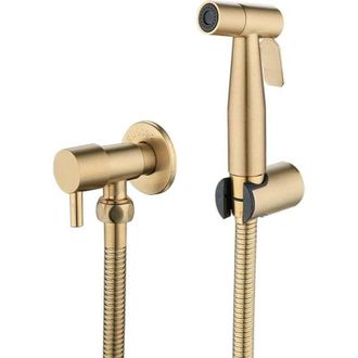 OEM Pulverizador Para Inodoro - Acero Inoxidable 304 - Acabado Dorado - V&aacute;lvula De Cer&aacute;mica - Tubo De 1,5 M - Conexi&oacute;n Universal De 4 Puntos - Kit Complet