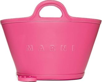 Marni Tropicalia Leren Tas - Dames - Schoudertassen - Roze - ONE Size - Katoen - Tassen