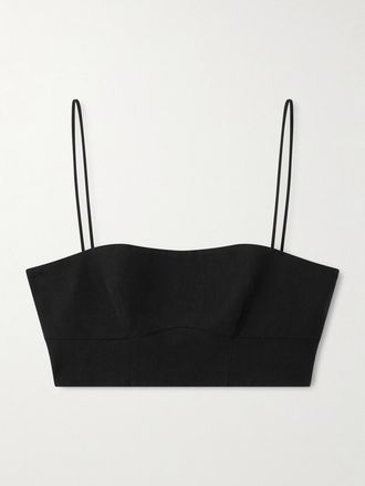 Gabriela Hearst Crop Top In Lino Blazie - Nero