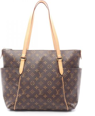 Louis Vuitton Brown Coated Canvas Leather Tote Bag (Pre-Owned)