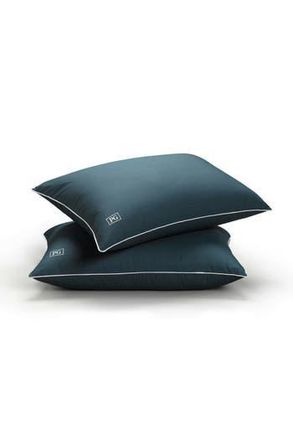 Pillow Guy Set of 2 Soft Density Down Alternative Pillows in Navy/teal With White Cord at Nordstrom Rack, Size Queen