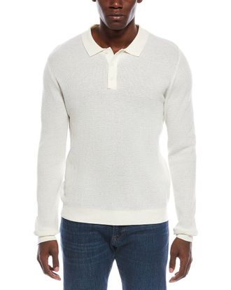 Onia Textured Knit Long Sleeve Polo Shirt
