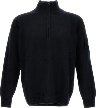 C.P. Company Maglione con mezza zip - Nero