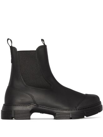 Ganni Chelsea boots - women - Rubber/Rubber/Fabric - 37 - Black