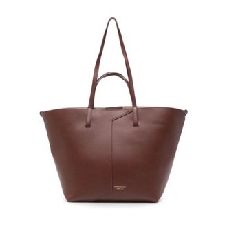Emporio Armani Tassen, Dames, Bruin, ONE Size, Leer, Leren Tote Bag