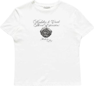 Acne Studios Grafisch jersey T-shirt - Dames - T-shirts - Wit - L - Katoen - Tops