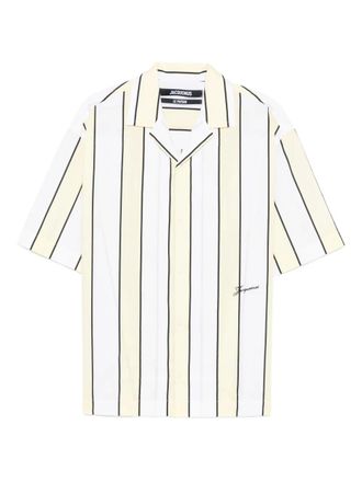 Jacquemus stripe short-sleeve shirt - men - Cotton - 46 - White