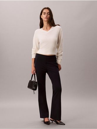 Calvin Klein Womens Ponte Flared Pants - Blue - XL