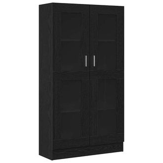 Berkfield Home Book Cabinet Black oak Engineered wood 82.5 x 30.5 x 150 cm