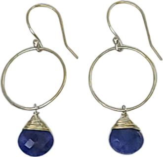 A Blonde and Her Bag Yuliya Earring in Sapphire