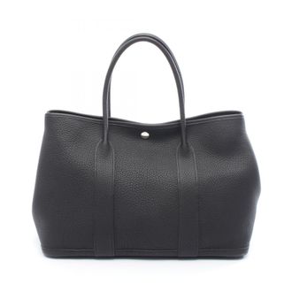 Herm&egrave;s Black Leather Tote Bag (Pre-Owned)