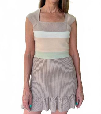 BSL Ruffled Knit Mini Skirt In Taupe