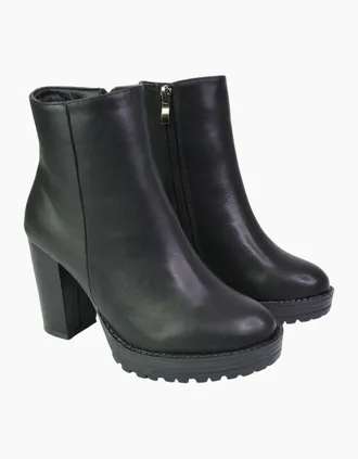 XY London Womens XY London Womens/Ladies Cole Platform Block Heel Ankle Boots - Black - Size: 6