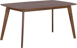 Beliani Mesa de comedor chapa de madera oscura 150 x 90 cm rectangular estilo tradicional Iris