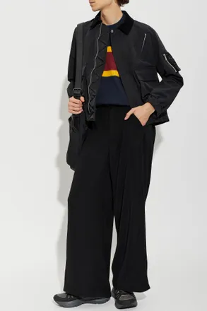 sacai Sacai Trousers With Belt, Mens, Black