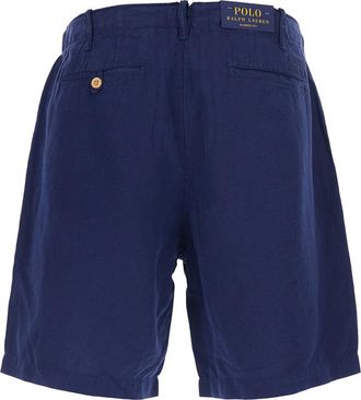 Polo Ralph Lauren Mens Bermuda Shorts Blue Linen-Cotton