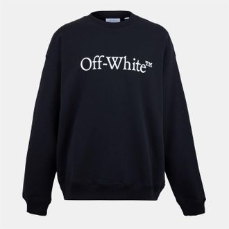 Off-white Mens Off White Skate Crew Neck Long Sleeve Drop Shoulder Sweatshirt in Black-White - Size 2XL