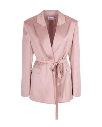 Andamane Pink Solid Notched Lapel Blazer
