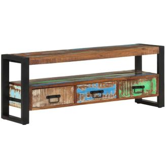 vidaXL Vidaxl - Mueble De Tv Madera Maciza Reciclada 120x30x45 Cm
