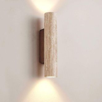OEM Aplique De Pared Led Moderno, Travertino Amarillo Natural, Dise&ntilde;o Sencillo, Con Iluminaci&oacute;n Bidireccional (arriba Y Abajo), Ideal Para Dormitorio, Sal