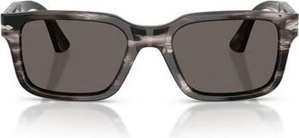 Persol 53mm Rectangular Sunglasses in Striped Black /Grey at Nordstrom