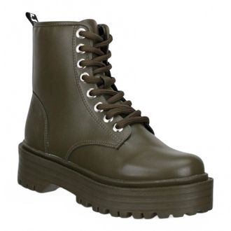 Offline Shoes Womens Biker Boots In Khaki