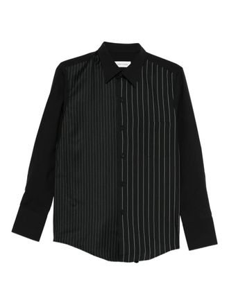 Ernest W. Baker pinstripe patch-pocket shirt - Black