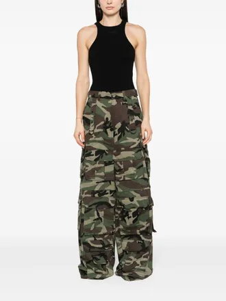 VETEMENTS Logo-Embroidered Cotton Tank Top - Black