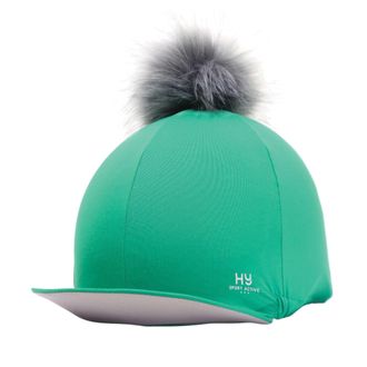 Hy Equestrian Pom Pom Hat Cover (One Size) (Emerald Green)