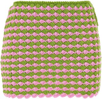 Prada Two Tone Crochet Mini Skirt