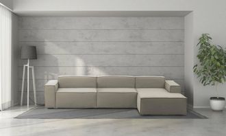 Talamo Italia Talamo Italia Sof&aacute; Fijo Raffaella, Sof&aacute; Modular 4 Plazas Pen&iacute;nsula Derecha, 100% Made In Italy, Sof&aacute; Moderno En Tela, Cm 340x170h70, T&oacute;rtola, Con Emba