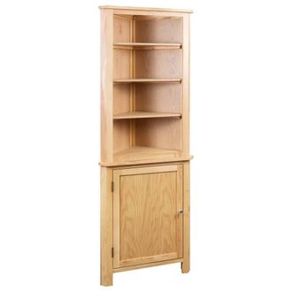 Berkfield Home Corner Cabinet 59x36x180 cm Solid Oak Wood in Brown | Size: 59 x 36 x 180 cm